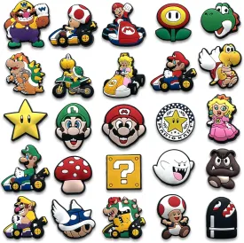 25Pcs Cartoon Shoe Charms for Croc Clogs Sandals, Cute Shoe Decorations