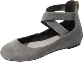 Aniywn Womens Ballet Flats Elastic Ankle Strap Shoes Slip On Loafers Round Toe Comfortable Work Shoes for Women