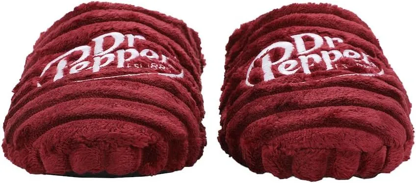 Bioworld Dr Pepper Logo Adult Red Scuff Slippers