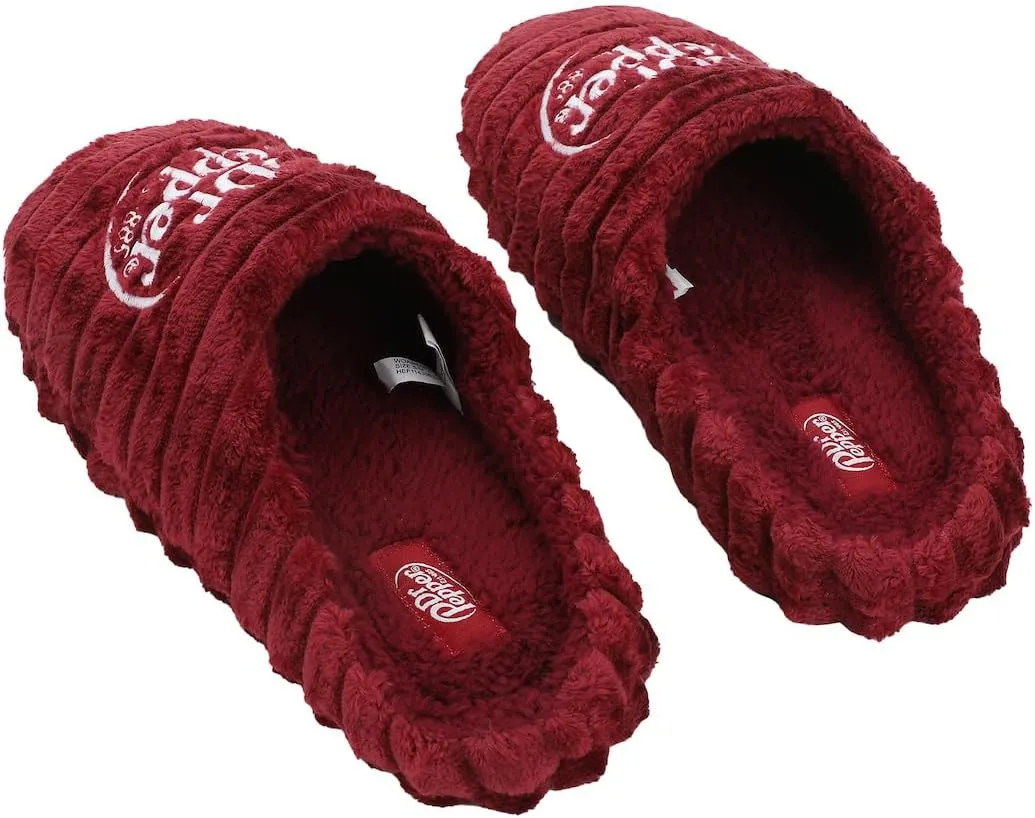 Bioworld Dr Pepper Logo Adult Red Scuff Slippers