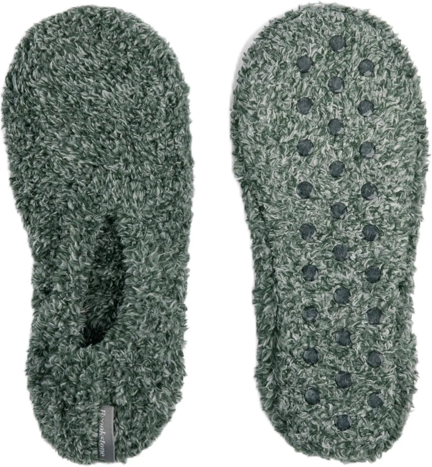 Brookstone Plush Footies - Slippers with Memory Foam Insole - Ultra-Soft Sherpa Footies for Indoor Wear, Non-Skid Sole, One-Size-Fits-Most, Machine Washable Slippers for Women