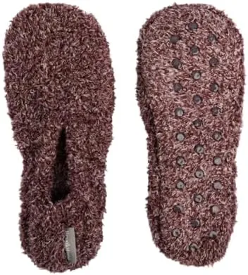 Brookstone Plush Footies - Slippers with Memory Foam Insole - Ultra-Soft Sherpa Footies for Indoor Wear, Non-Skid Sole, One-Size-Fits-Most, Machine Washable Slippers for Women