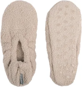 Brookstone Plush Footies - Slippers with Memory Foam Insole - Ultra-Soft Sherpa Footies for Indoor Wear, Non-Skid Sole, One-Size-Fits-Most, Machine Washable Slippers for Women