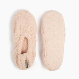 Brookstone Plush Footies - Slippers with Memory Foam Insole - Ultra-Soft Sherpa Footies for Indoor Wear, Non-Skid Sole, One-Size-Fits-Most, Machine Washable Slippers for Women