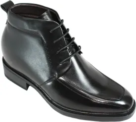 Calden Men's Invisible Height Increasing Elevator Shoes - Black Leather Lace-up Dress Formal Ankle Boots - 3 Inches Taller - K28801 - Size 8 D(M) US