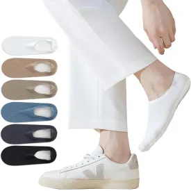 Caudblor 6 Pack Men's No Show Ankle Socks,Non-Slip Low Cut Liner Socks with Heel Grip for Loafers Sneakers, Sizes 7-10