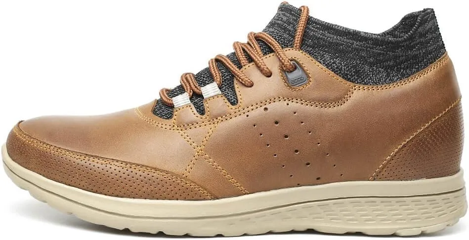 CHAMARIPA Men's Invisible Height Increasing Elevator Sneakers, Casual Fashion Hidden Heel Knit Shoes - Stylish, Comfortable, and Breathable 2.36"/ 2.76"/ 3.15" Inches Taller Handcrafted