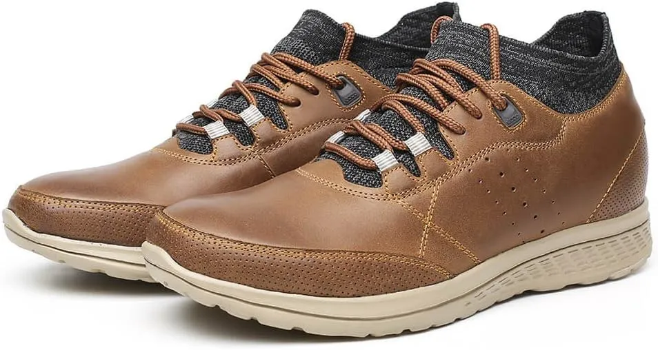 CHAMARIPA Men's Invisible Height Increasing Elevator Sneakers, Casual Fashion Hidden Heel Knit Shoes - Stylish, Comfortable, and Breathable 2.36"/ 2.76"/ 3.15" Inches Taller Handcrafted