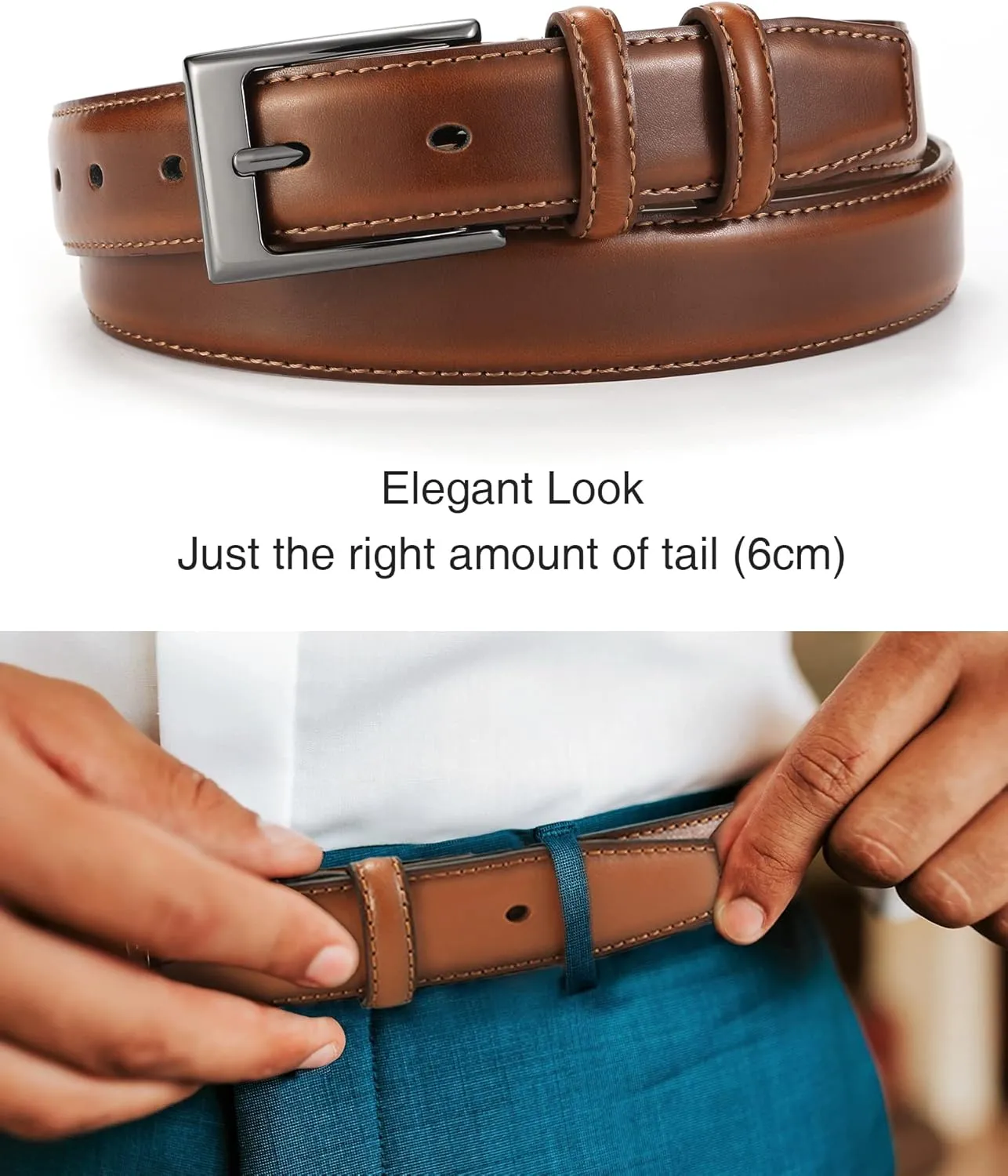 CHAOREN Mens Belts Leather 1 1/8" for Gift Men - Perfect Companion to Mens Dress Shoes