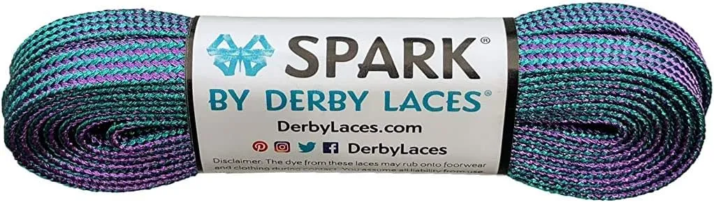 Derby Laces Spark Purple and Teal Stripe Shoelace