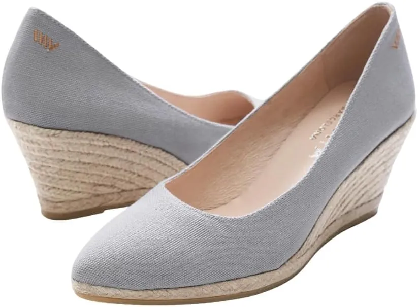 Dunes Canvas Espadrille Wedges with 2  Heel Women's Sandals with Breathable Cotton Canvas and 100% Natural Jute Midsole for All Casual Occasions
