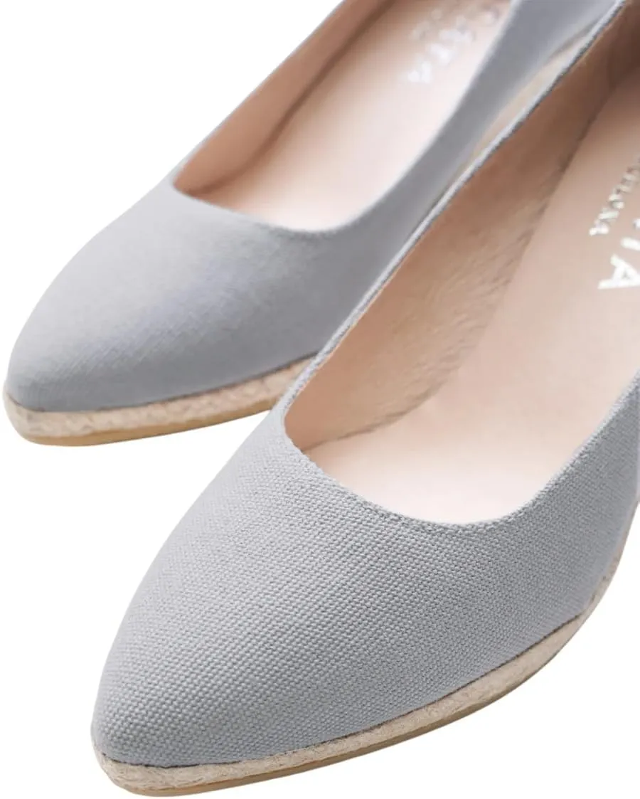 Dunes Canvas Espadrille Wedges with 2  Heel Women's Sandals with Breathable Cotton Canvas and 100% Natural Jute Midsole for All Casual Occasions