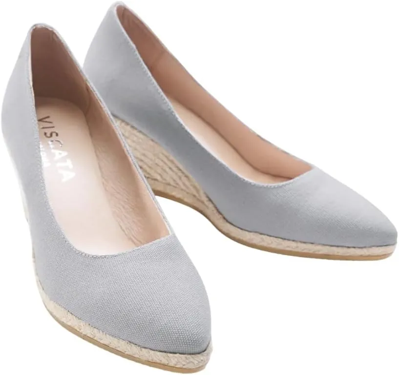 Dunes Canvas Espadrille Wedges with 2  Heel Women's Sandals with Breathable Cotton Canvas and 100% Natural Jute Midsole for All Casual Occasions