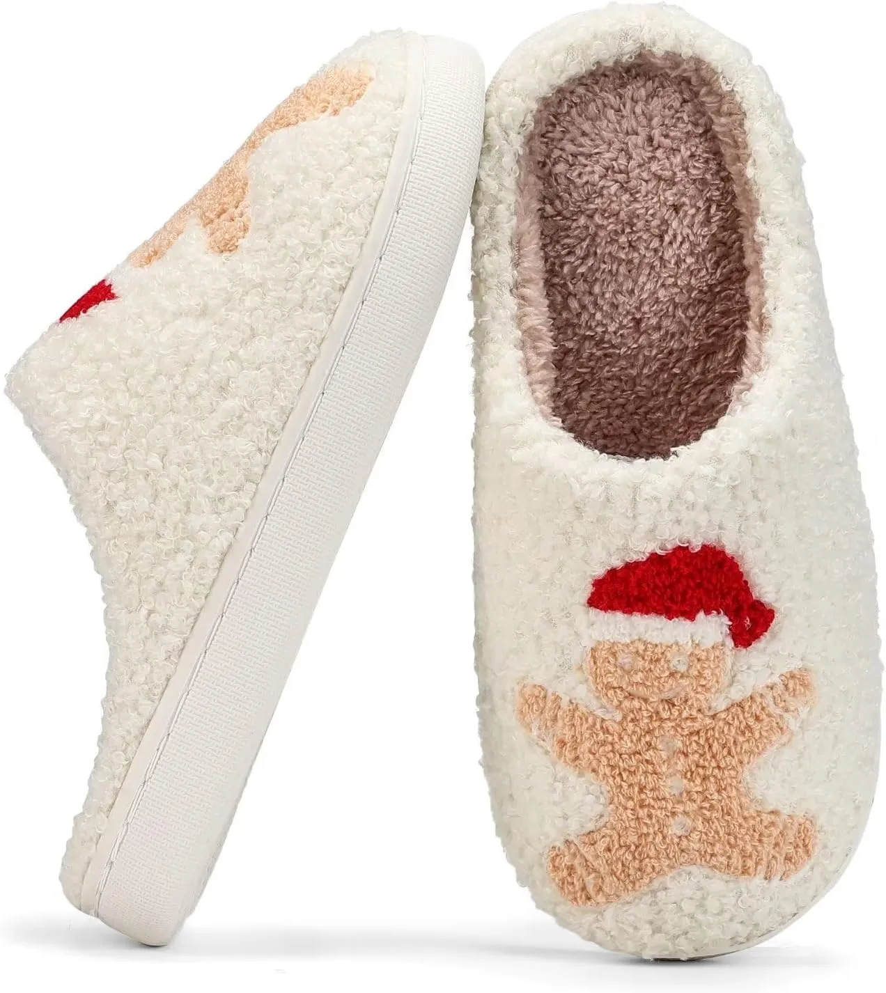 Fuzzy House Slippers for Women Smiley Face - Christmas Cozy Memory Foam Woman Slipper Indoor and Outdoor Winter Bedroom Shoes