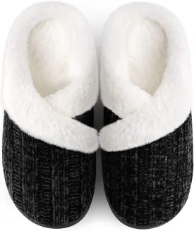 Homitem Fuzzy Slippers for Women Indoor and Outdoor Fluffy Bedroom House Shoes with Arch Support Memory Foam Winter Warm Ladeis Cute Comfy Cozy