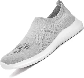 konhill Men's Athletic Walking Shoes - Lightweight Casual Knit Slip on Sneakers