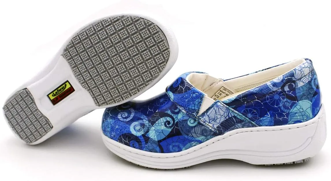 Laforst Womens 7003 PU First Slip Resistant Nursing Shoes Waitress Waiter Work Shoes Manmade Upper Slip on Clog