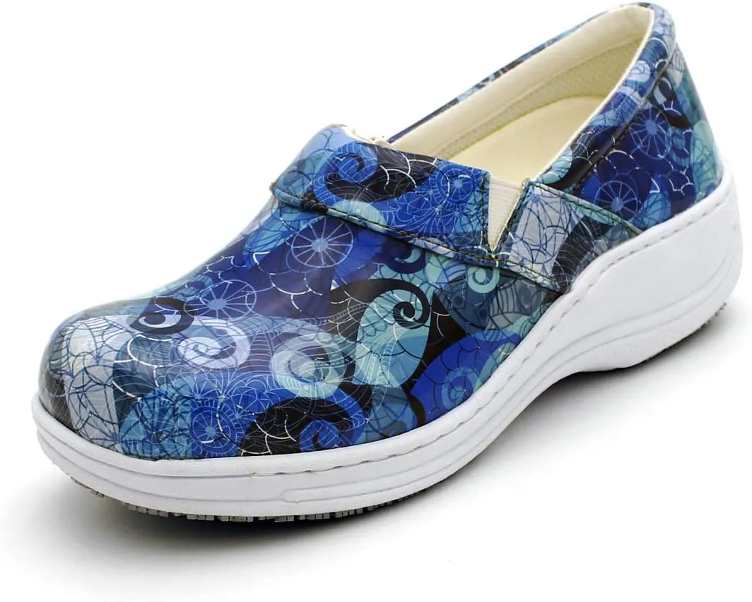 Laforst Womens 7003 PU First Slip Resistant Nursing Shoes Waitress Waiter Work Shoes Manmade Upper Slip on Clog