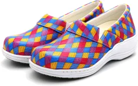 Laforst Womens 7003 PU First Slip Resistant Nursing Shoes Waitress Waiter Work Shoes Manmade Upper Slip on Clog
