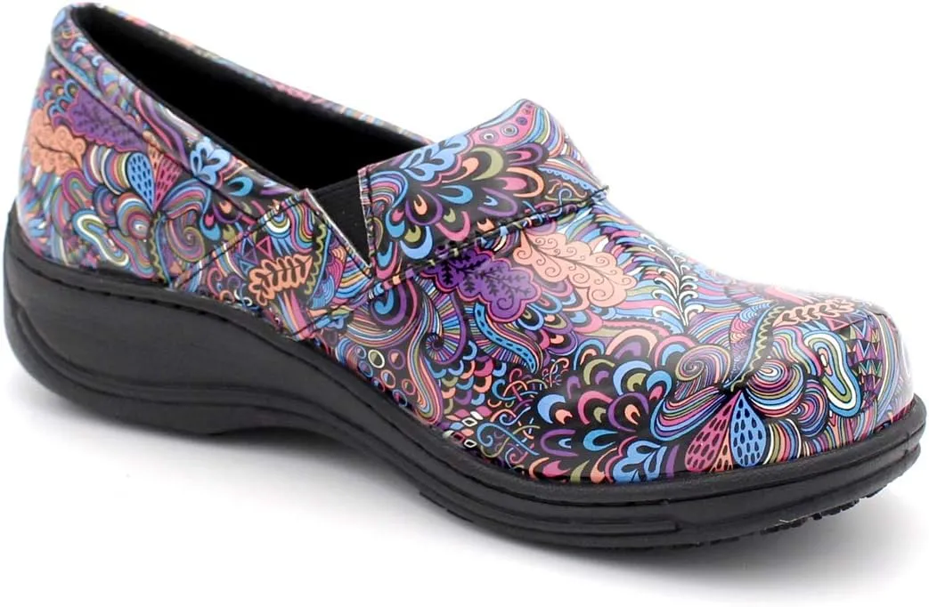 Laforst Womens 7003 PU First Slip Resistant Nursing Shoes Waitress Waiter Work Shoes Manmade Upper Slip on Clog