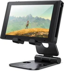 Lamicall Adjustable Phone Tablet Stand, Playstand for Switch, Foldable Desk Holder Dock, Compatible with iPad Mini, 9.7'' iPad Pro Air, Phone 12 Mini 11 Pro Xs Xs Max Xr X 8 7 6 6s Plus SE (4-10'')