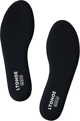 LTOHOE Memory Foam Insoles for Women, Replacement Shoe Inserts for Running Shoes, Hiking Shoes, Sneaker, Cushion Shoe Insoles Shock Absorbing for Foot Pain Relief, Comfort Inner Soles 8mm Black US 6.5