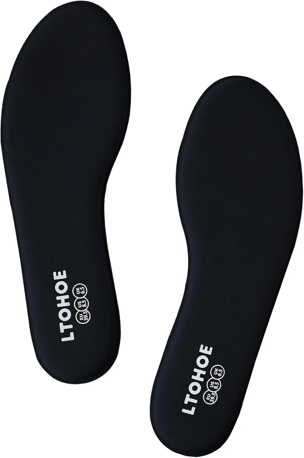 LTOHOE Memory Foam Insoles for Women, Replacement Shoe Inserts for Running Shoes, Hiking Shoes, Sneaker, Cushion Shoe Insoles Shock Absorbing for Foot Pain Relief, Comfort Inner Soles 8mm Black US 6.5