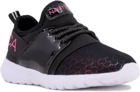 Nautica Kids Girls Metallic Fashion Sneaker Lace-Up Athletic Running Shoe I kappil I (Big Kid - Little Kid - Toddler)
