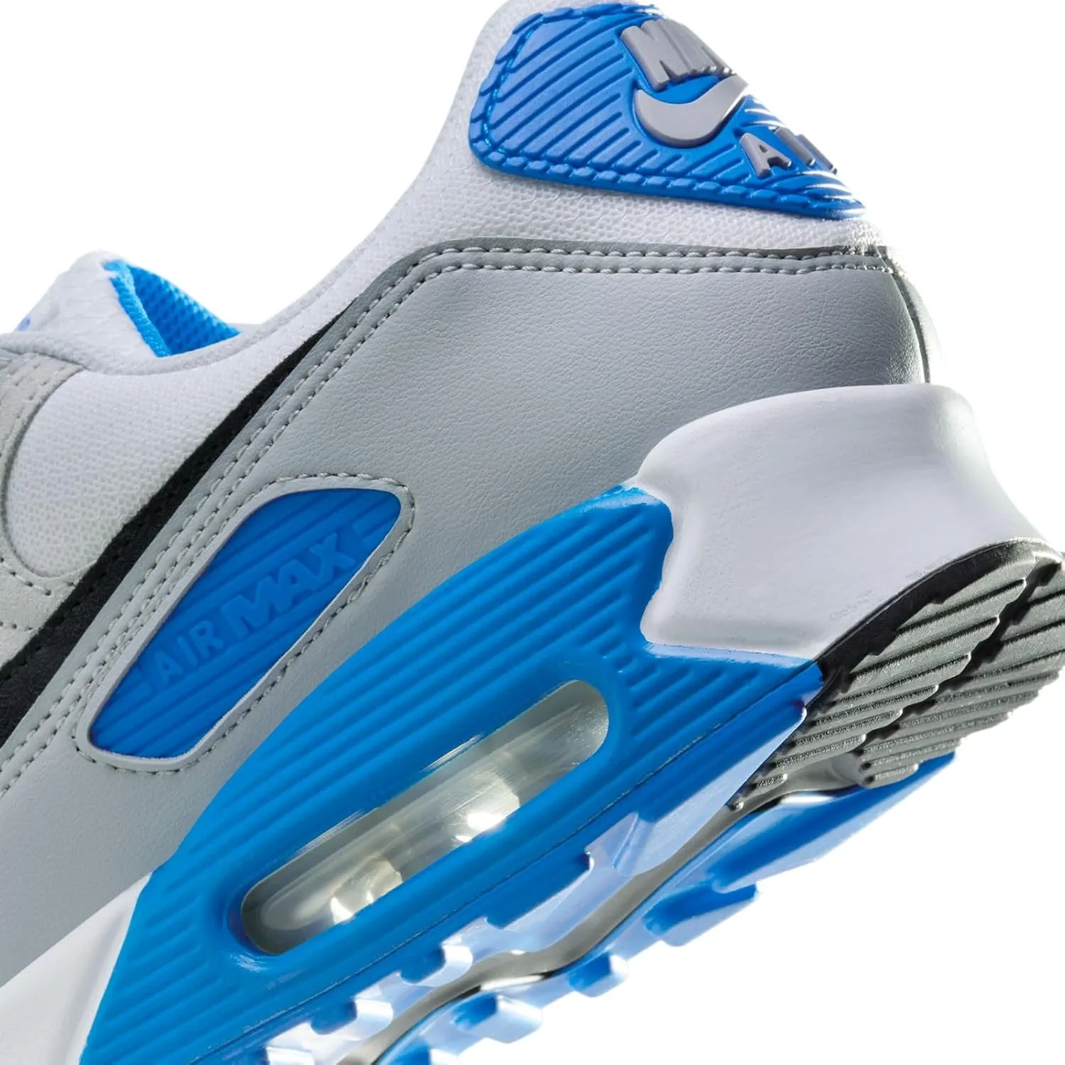 Nike Air Max 90 Men's Shoes (FN6958-102, White/Photo Blue/Pure Platinum/Black)
