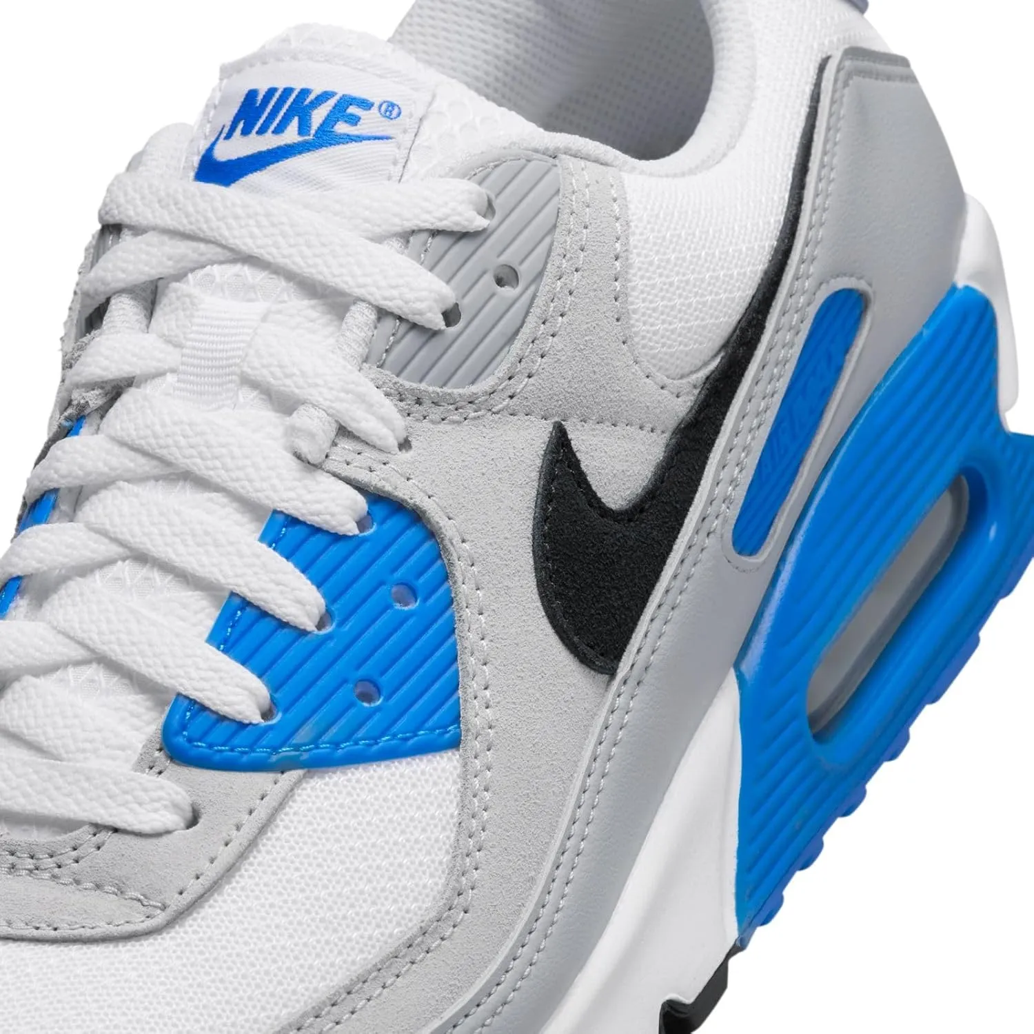 Nike Air Max 90 Men's Shoes (FN6958-102, White/Photo Blue/Pure Platinum/Black)