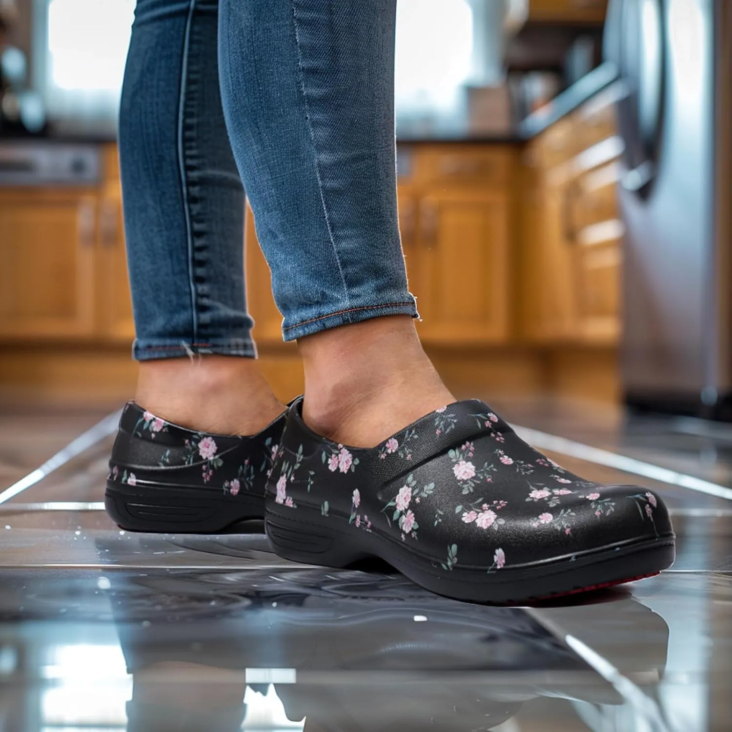 NINGO Slip Resistant Work Shoes for Women, Non Slip Chef Shoes, Waterproof & Easy to Clean, Comfortable Lightweight Women's Clogs, Nurse Shoes for Food Service, Healthcare, Gardening