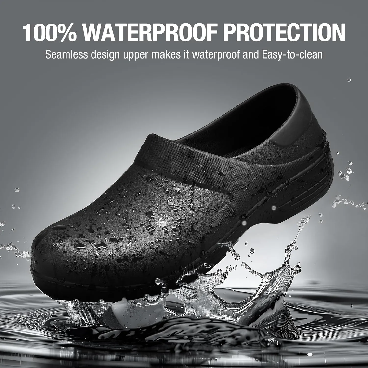 NINGO Slip Resistant Work Shoes for Women, Non Slip Chef Shoes, Waterproof & Easy to Clean, Comfortable Lightweight Women's Clogs, Nurse Shoes for Food Service, Healthcare, Gardening
