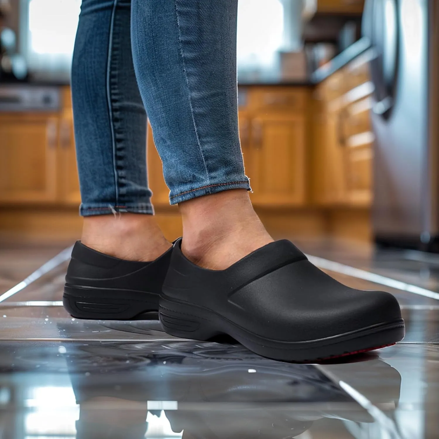 NINGO Slip Resistant Work Shoes for Women, Non Slip Chef Shoes, Waterproof & Easy to Clean, Comfortable Lightweight Women's Clogs, Nurse Shoes for Food Service, Healthcare, Gardening