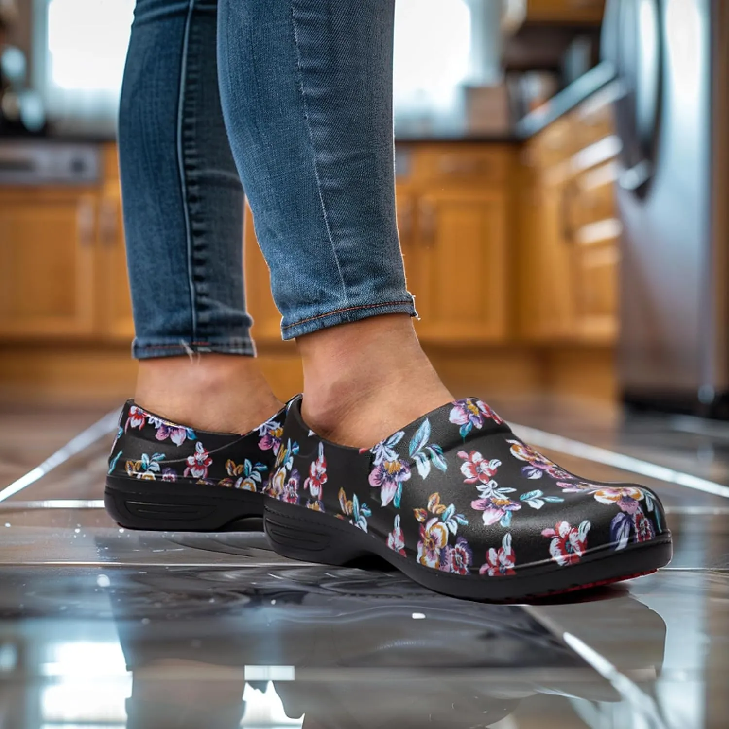NINGO Slip Resistant Work Shoes for Women, Non Slip Chef Shoes, Waterproof & Easy to Clean, Comfortable Lightweight Women's Clogs, Nurse Shoes for Food Service, Healthcare, Gardening