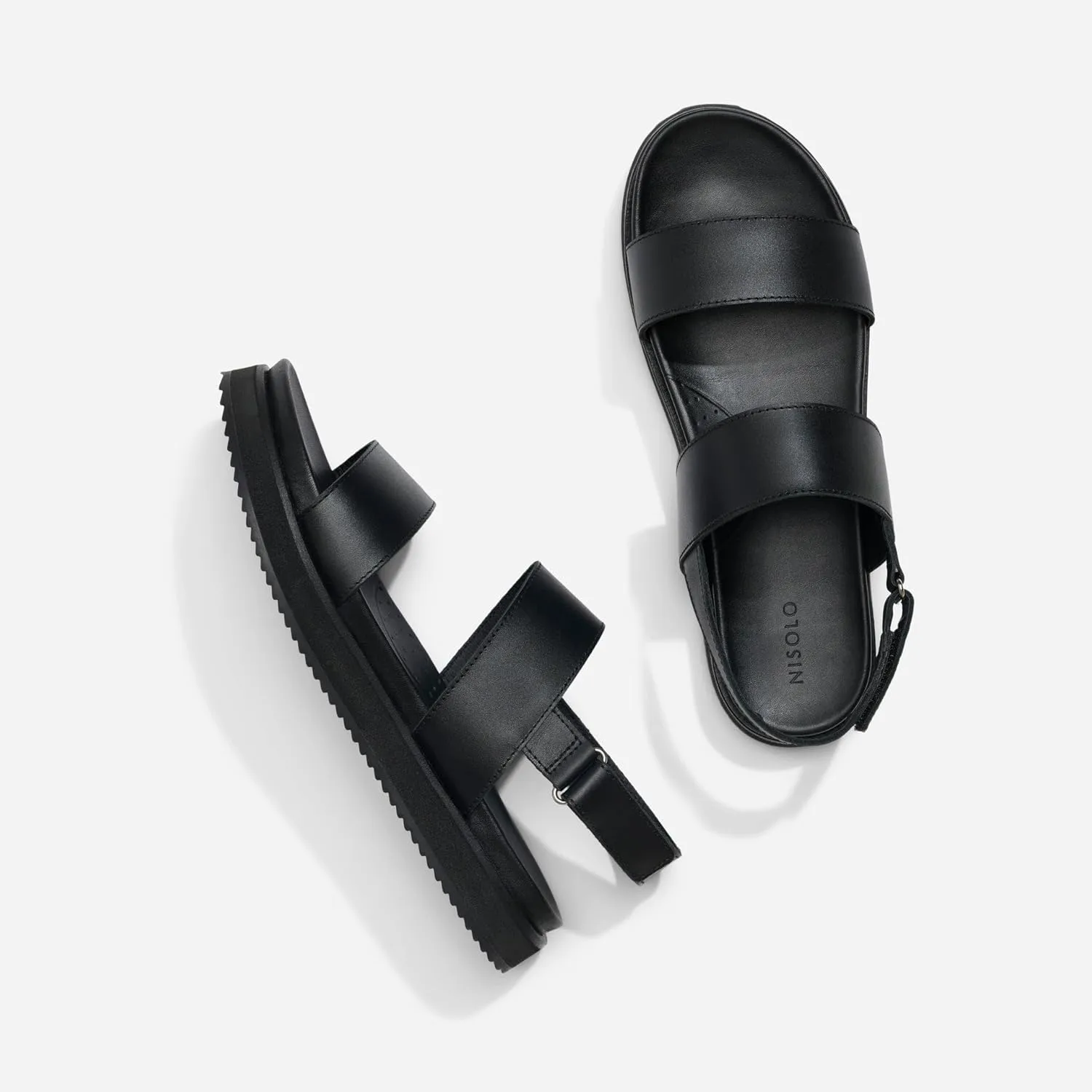 Nisolo Women's Go-To Flatform Sandals, Summer/Spring Casual, 1" Added Height, Soft Interior Lining, Memory Foam Insoles for Comfort, Easy Hook & Loop Closure, True to Size