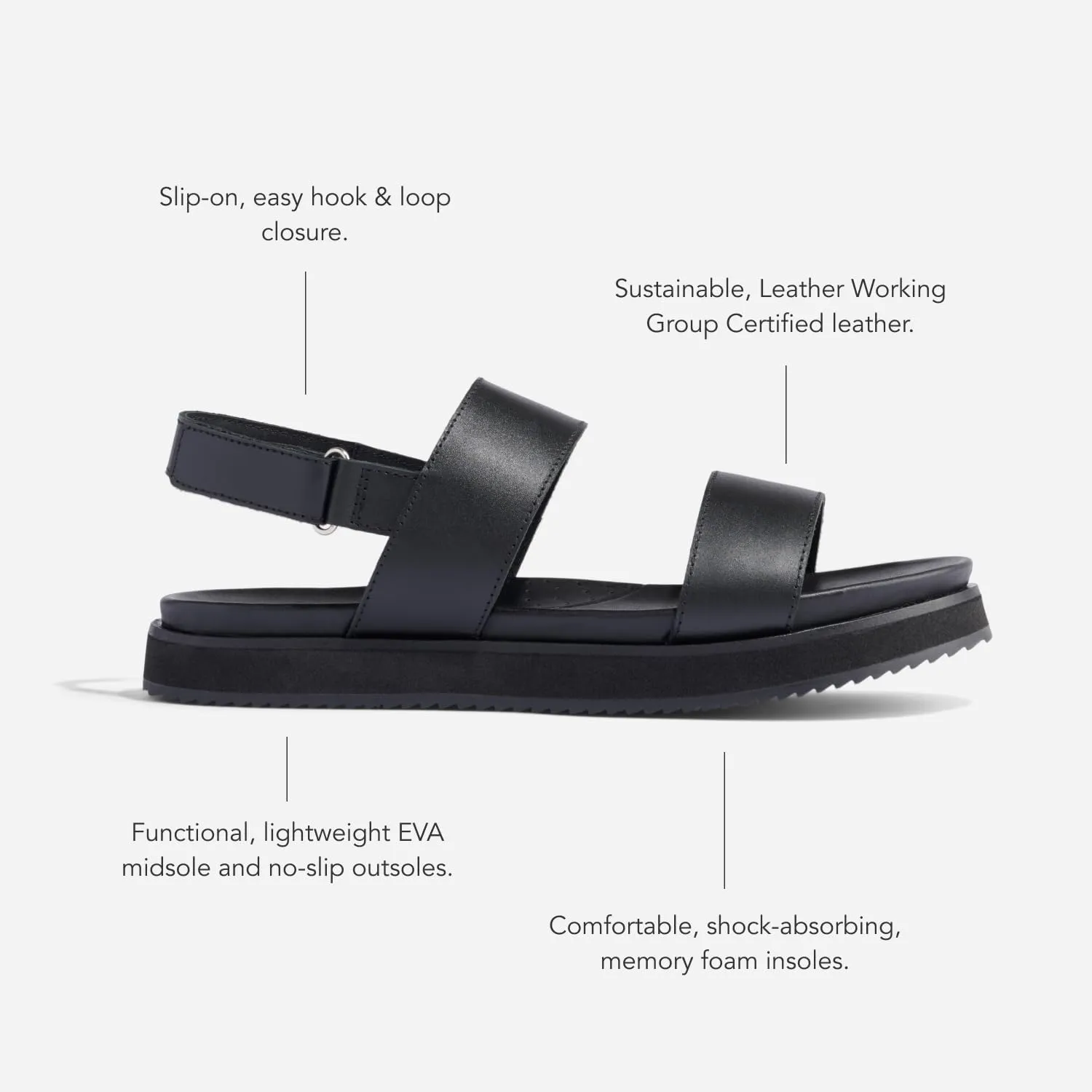 Nisolo Women's Go-To Flatform Sandals, Summer/Spring Casual, 1" Added Height, Soft Interior Lining, Memory Foam Insoles for Comfort, Easy Hook & Loop Closure, True to Size