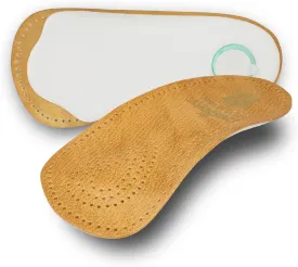 Pedag Holiday | 3/4 Length Sheepskin Orthotic Inserts | Handmade in Germany | Arch Support | Metatarsal Pad | Heel Cushion | Fits Low Profile Tight Shoes | Tan | 1 Pair | US Men 11 / EU 44
