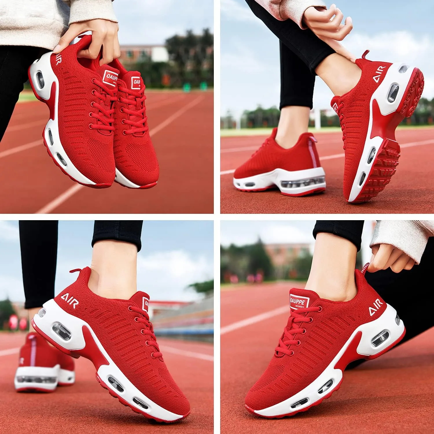 QAUPPE Womens Fashion Lightweight Air Sports Walking Sneakers Breathable Gym Jogging Running Tennis Shoes US 5.5-11 B(M)