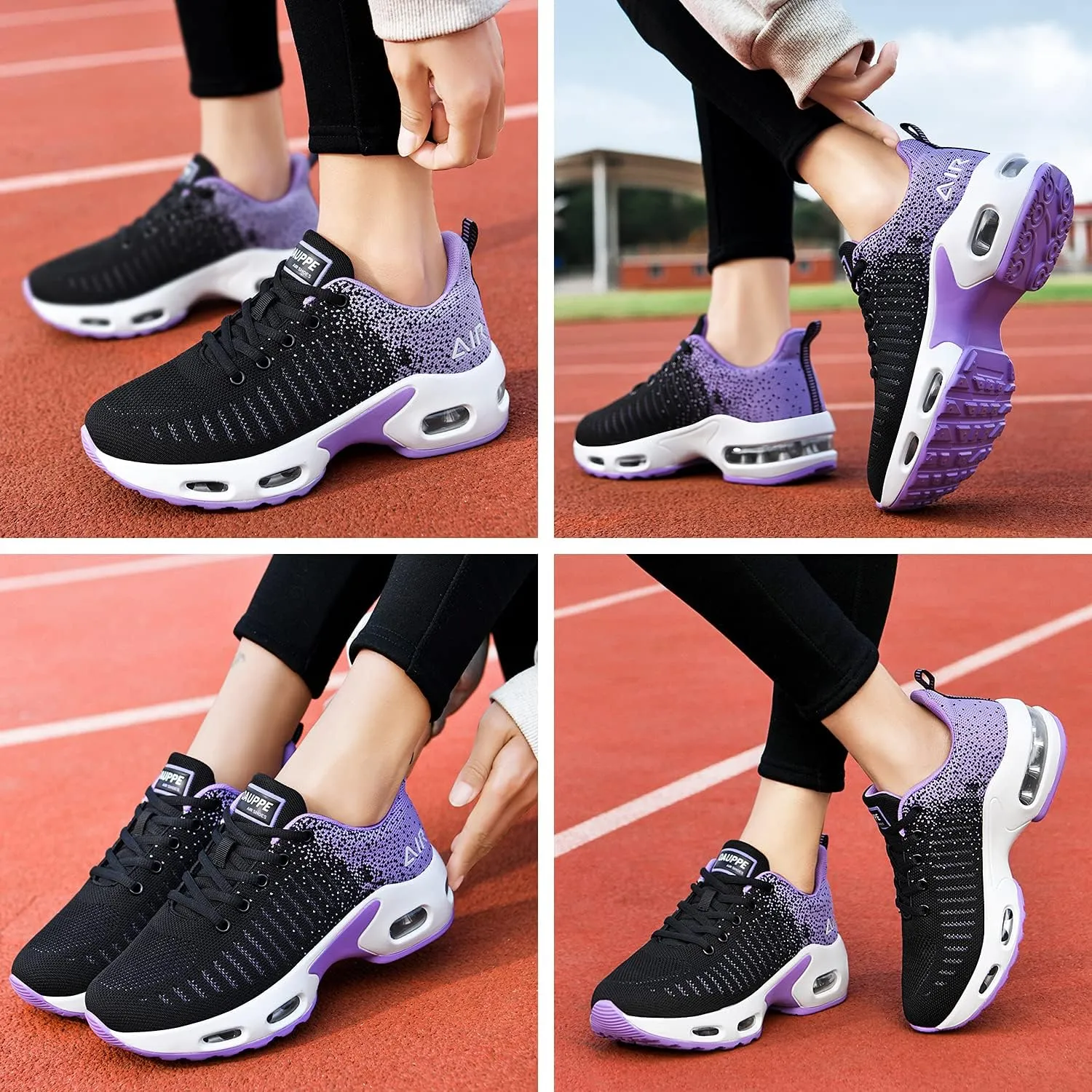 QAUPPE Womens Fashion Lightweight Air Sports Walking Sneakers Breathable Gym Jogging Running Tennis Shoes US 5.5-11 B(M)