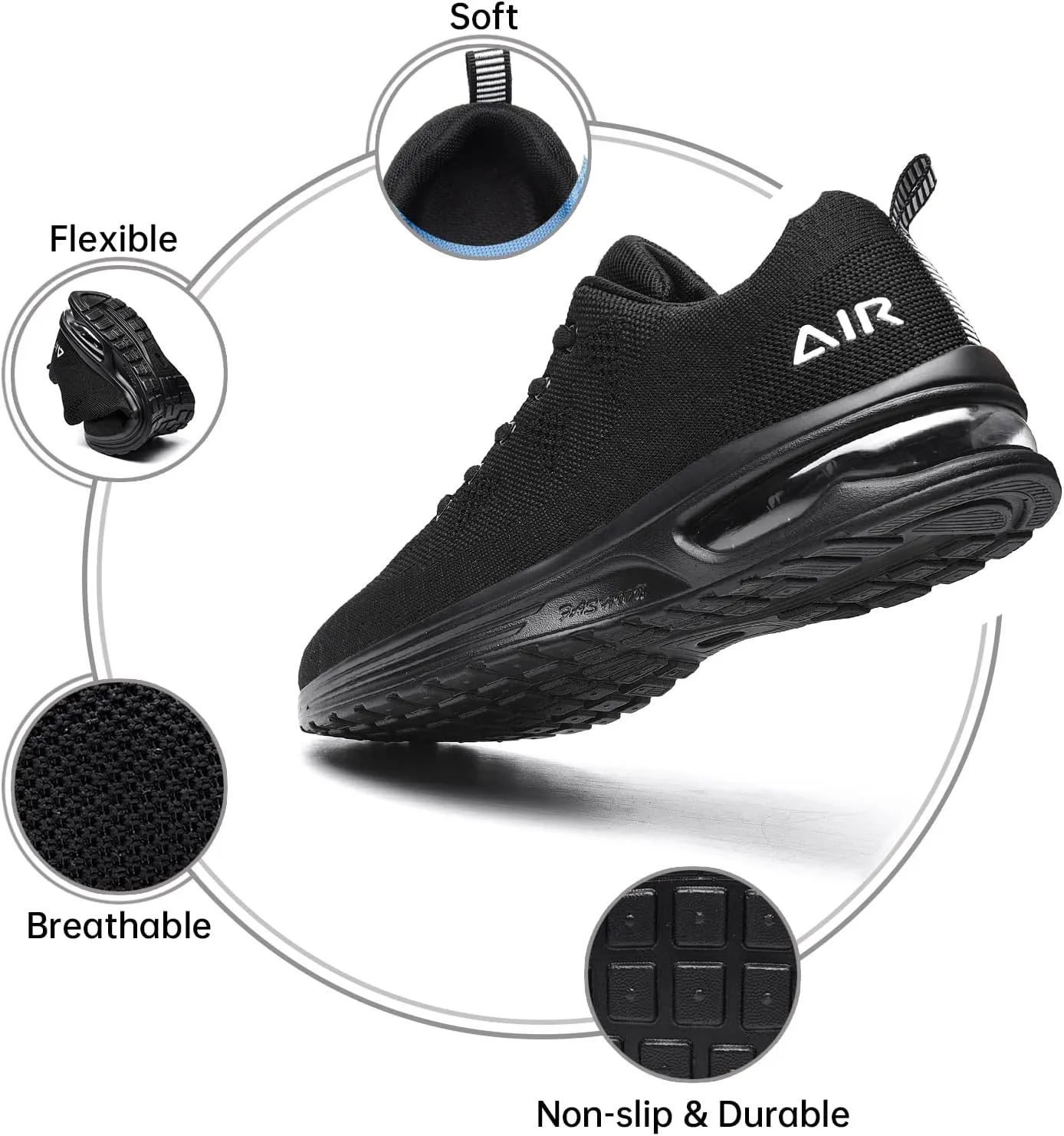 QAUPPE Womens Fashion Lightweight Air Sports Walking Sneakers Breathable Gym Jogging Running Tennis Shoes US 5.5-11 B(M)