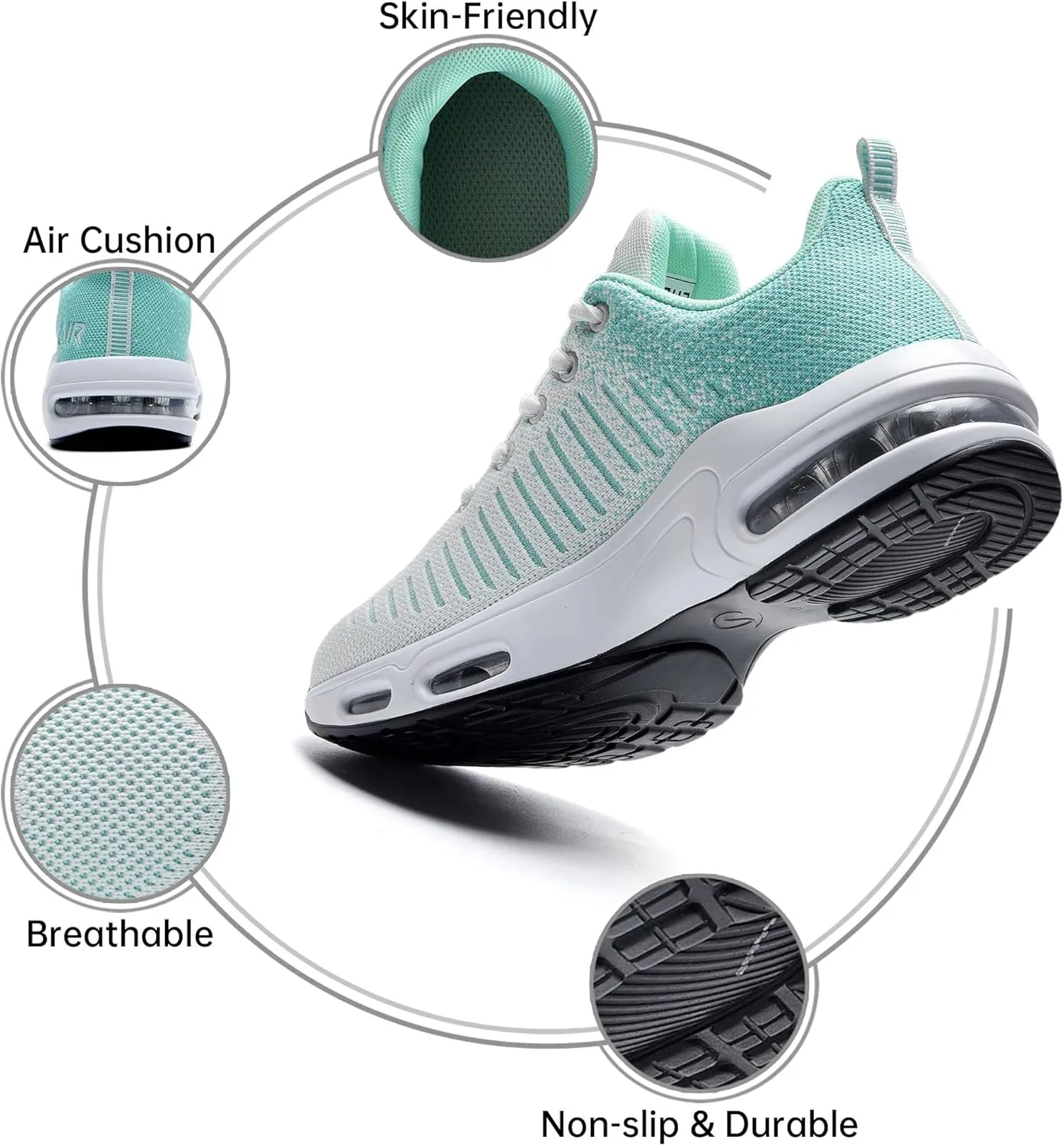 QAUPPE Womens Fashion Lightweight Air Sports Walking Sneakers Breathable Gym Jogging Running Tennis Shoes US 5.5-11 B(M)