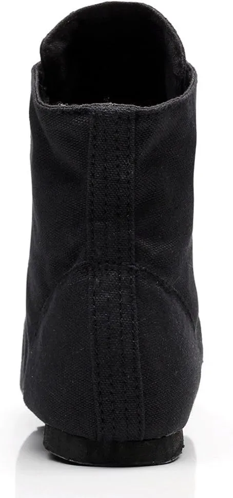 Soho Canvas Lace-up Dance Shoes Flat Practice Black Red Jazz Dancing Boots for Men Women