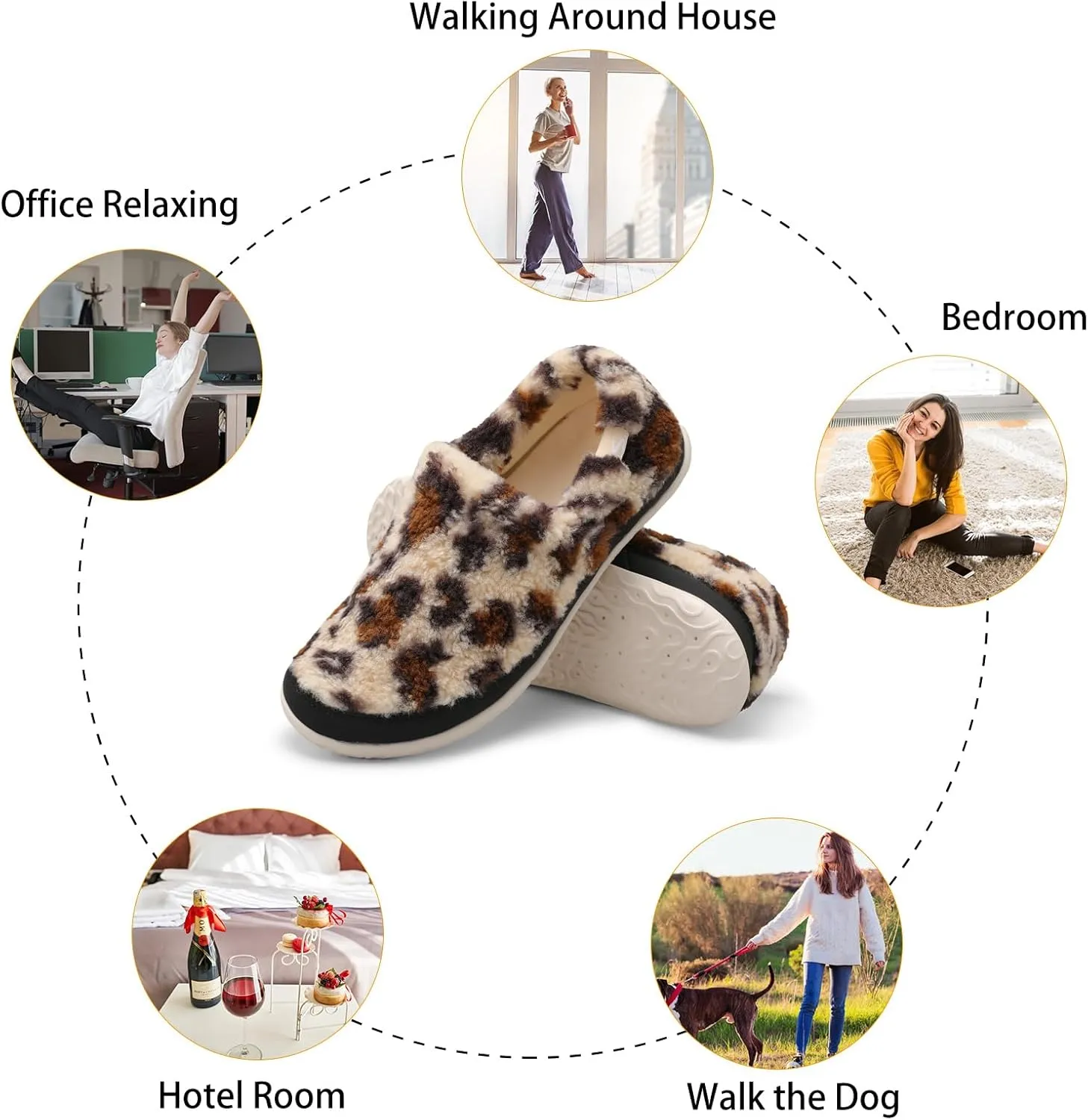 Spesoul Cozy House Slippers for Women Men Fuzzy Indoor House Shoes Warm Home Slipper Socks Outdoor Moccasin Slippers Sneakers Closed Back Lightweight Barefoot for Bedroom Office Travel
