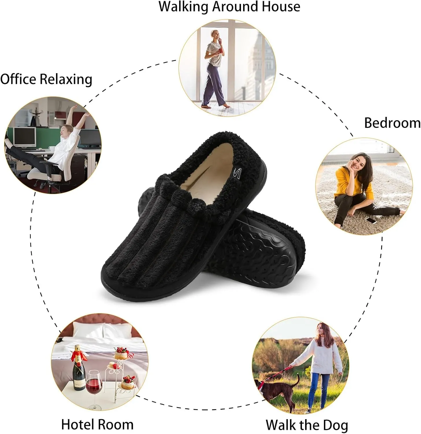 Spesoul Cozy House Slippers for Women Men Fuzzy Indoor House Shoes Warm Home Slipper Socks Outdoor Moccasin Slippers Sneakers Closed Back Lightweight Barefoot for Bedroom Office Travel