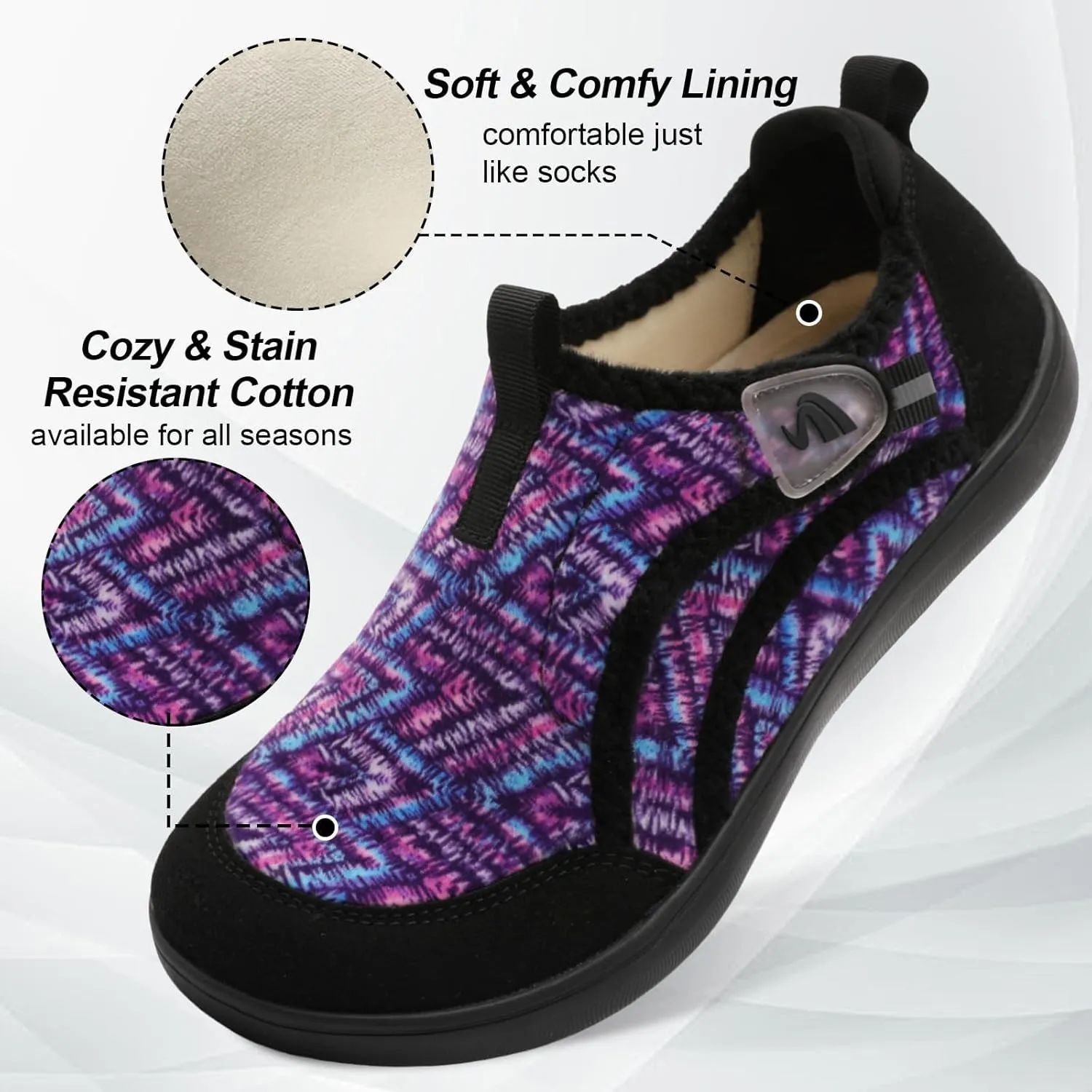 Spesoul Womens Slippers Adjustable Wide Diabetic Shoes Swollen Edema House Slipper Indoor Outdoor Slippers Barefoot House Shoes Cozy Walking Shoe for Bedroom Office Travel