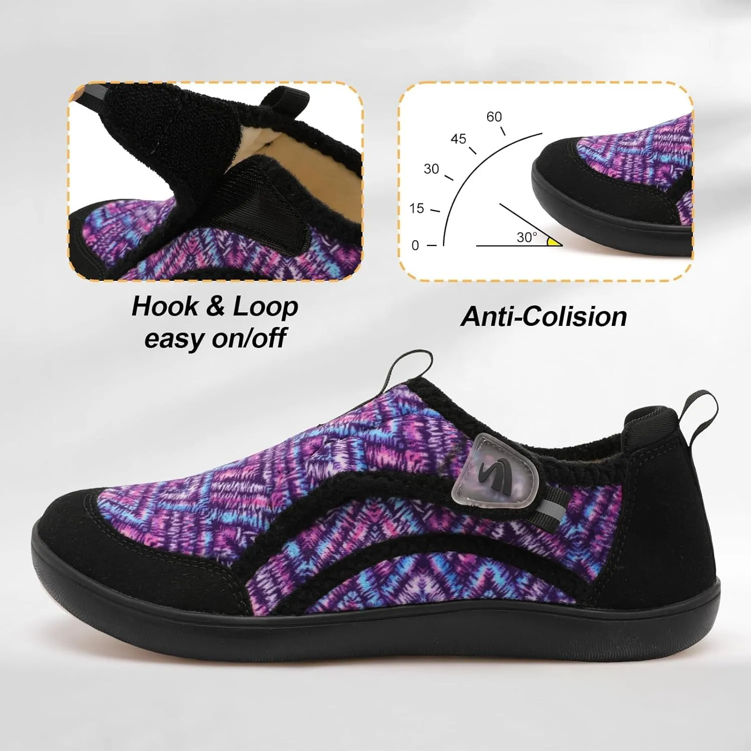 Spesoul Womens Slippers Adjustable Wide Diabetic Shoes Swollen Edema House Slipper Indoor Outdoor Slippers Barefoot House Shoes Cozy Walking Shoe for Bedroom Office Travel