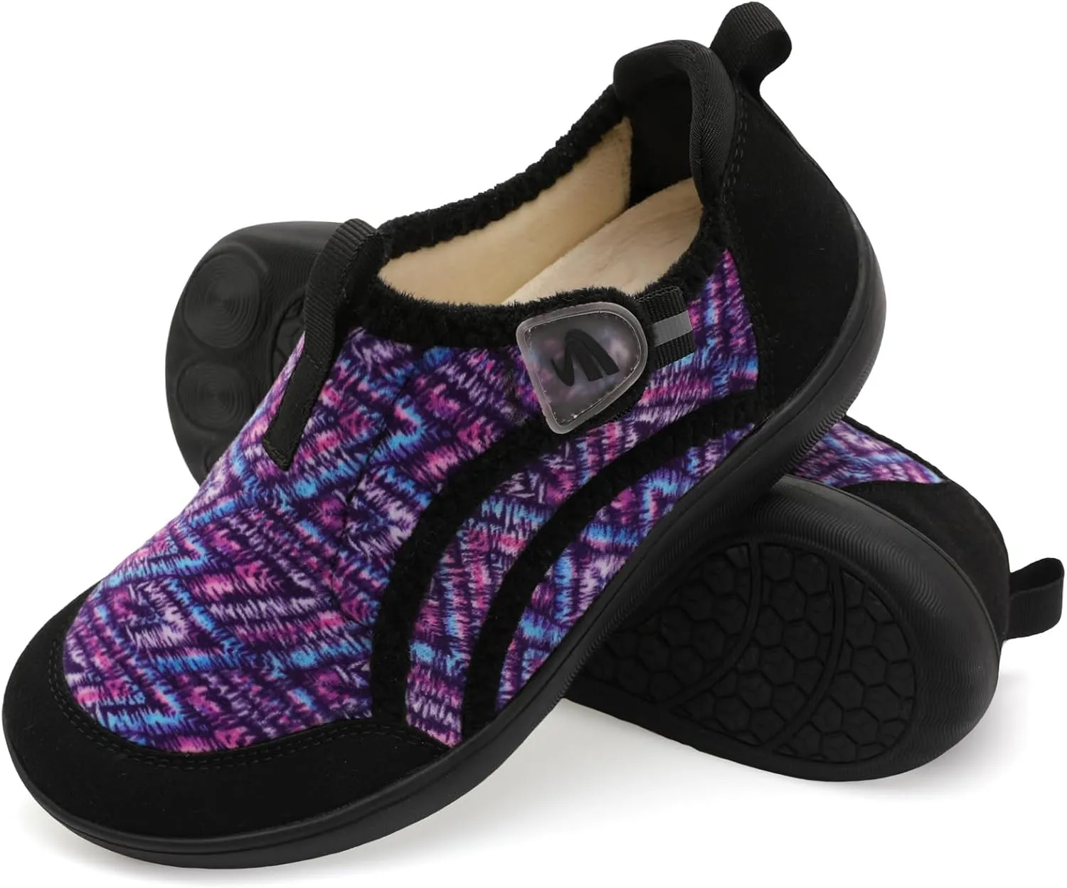 Spesoul Womens Slippers Adjustable Wide Diabetic Shoes Swollen Edema House Slipper Indoor Outdoor Slippers Barefoot House Shoes Cozy Walking Shoe for Bedroom Office Travel
