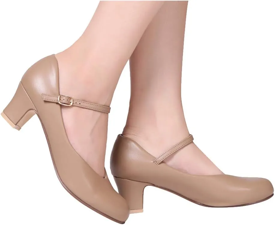Stelle Character Shoes for Women Dance Shoes 1.5"/2" Ankle Strap Dancing Heels for Ballroom Salsa Tango Flamenco Latin