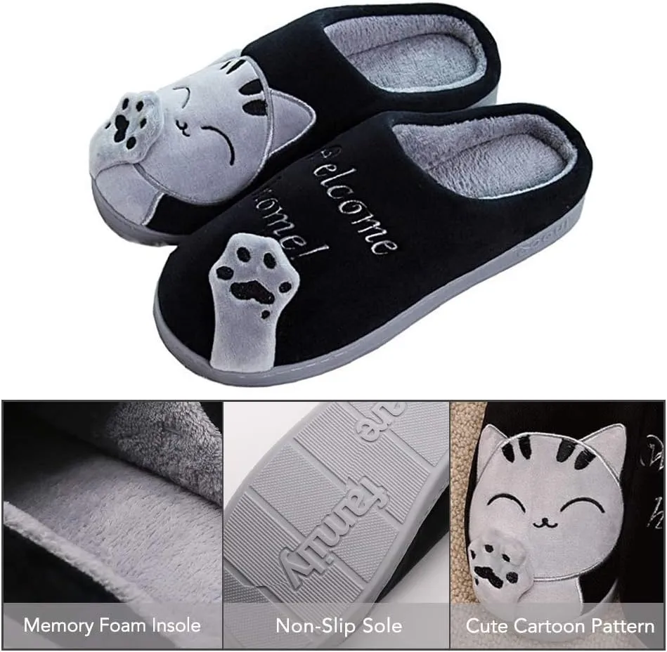 techcity Women's & Men's Comfort Memory Foam Slippers Breathable Fuzzy Slip on Clog House Shoes w/Indoor Outdoor Anti-Skid Sole