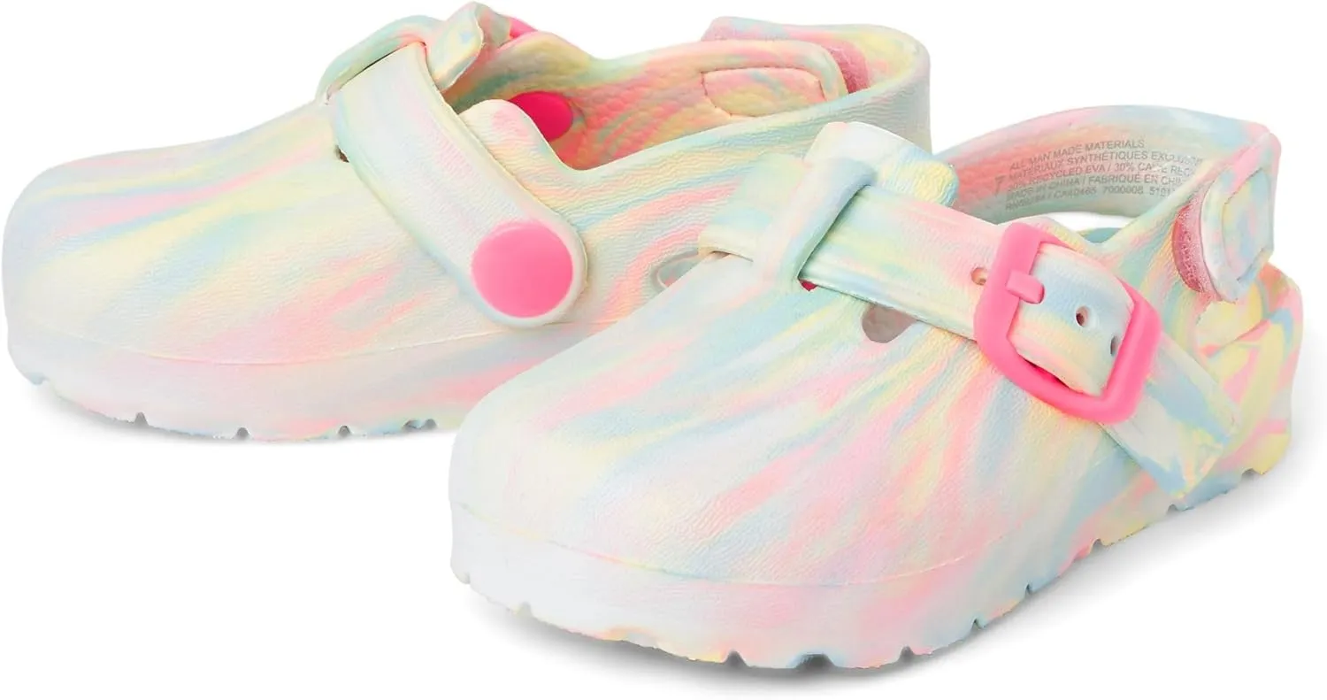 The Children's Place Baby Girl and Toddler Closed Toe Clogs with Backstrap Sandal, Multcolor